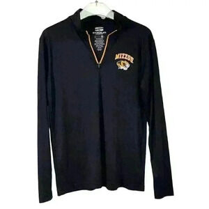 Stadium Athletics Mizzou Tigers Quarter Zip Pullover Black Gold Small